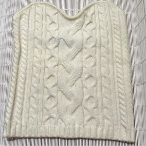 WAYF Strapless & Sleeveless Cream- Colored Sweater Top, Sz M